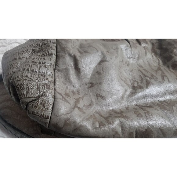 RARE Vintage 80's HALA Genuine Leather Gray CLUTCH Crossbody Purse HandBag EuC - Picture 5 of 7